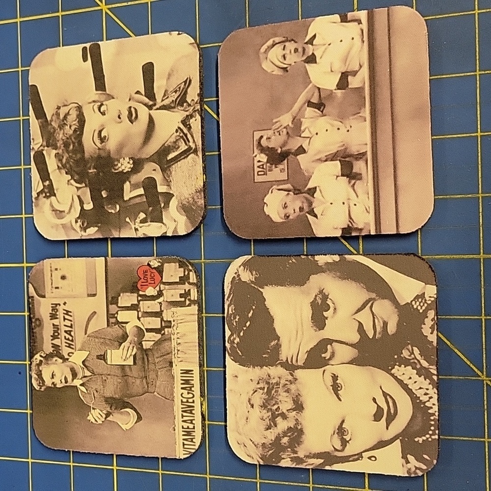 I Love Lucy Foam Coaster Set of 4 -  3.5" x 4"